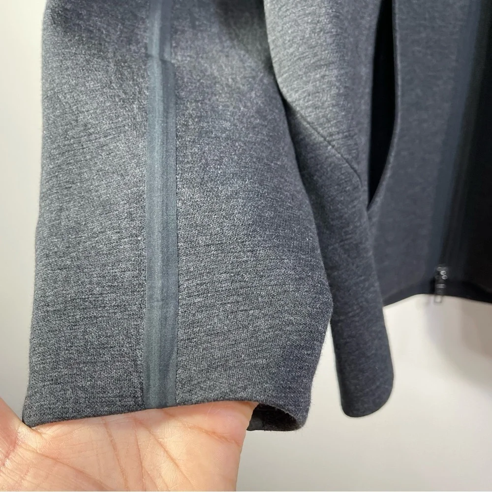 Lululemon Athletica Stratum Hoodie Heathered Black Men Full Zip Jacket Size XL